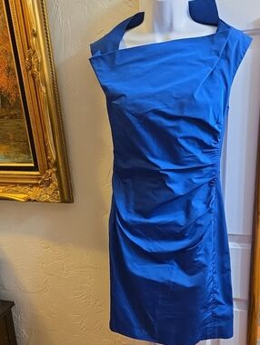 Lida Baday Elegant Royal Blue Sheath Dress